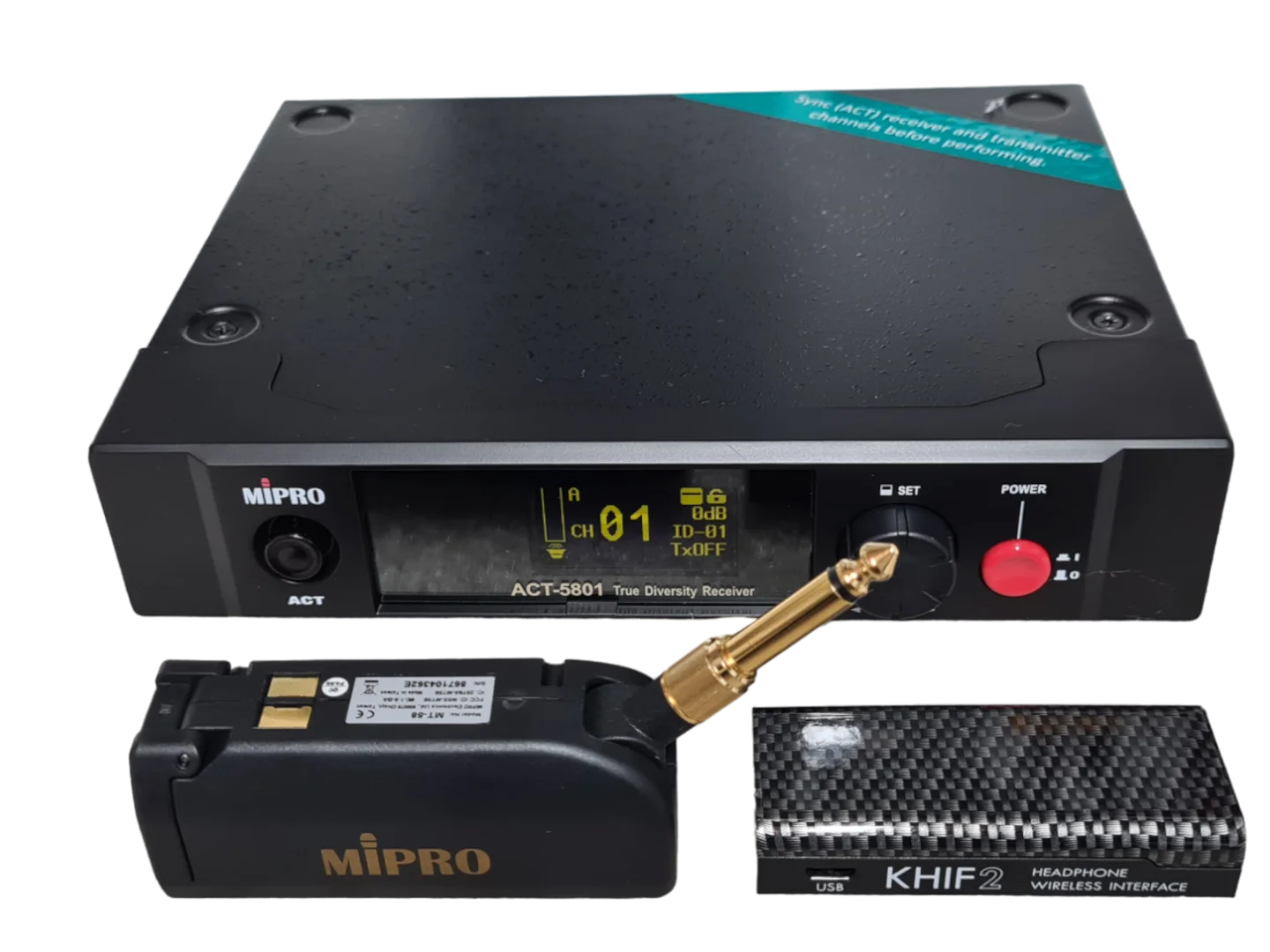 Mipro Funksendeanlage mit Anstecksender und LIMEX Kopfhörer-Interface Einbauversion